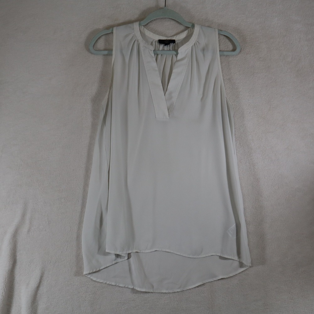 J.Crew 365 Women's S White Sleeveless Blouse V‑Neck Lightweight